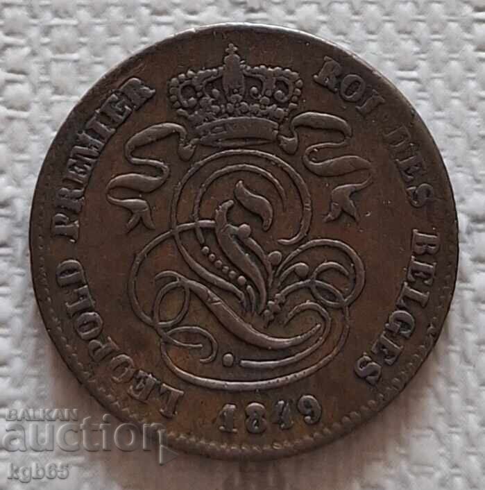 Licitație 2 cenți 1849 Belgia. Rară Licitație 2 cenți 1849 Belgia. Rară