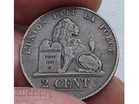 2 cents 1849 Belgium. Rare