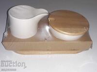 TEA SET. BAMBOO, CERAMIC