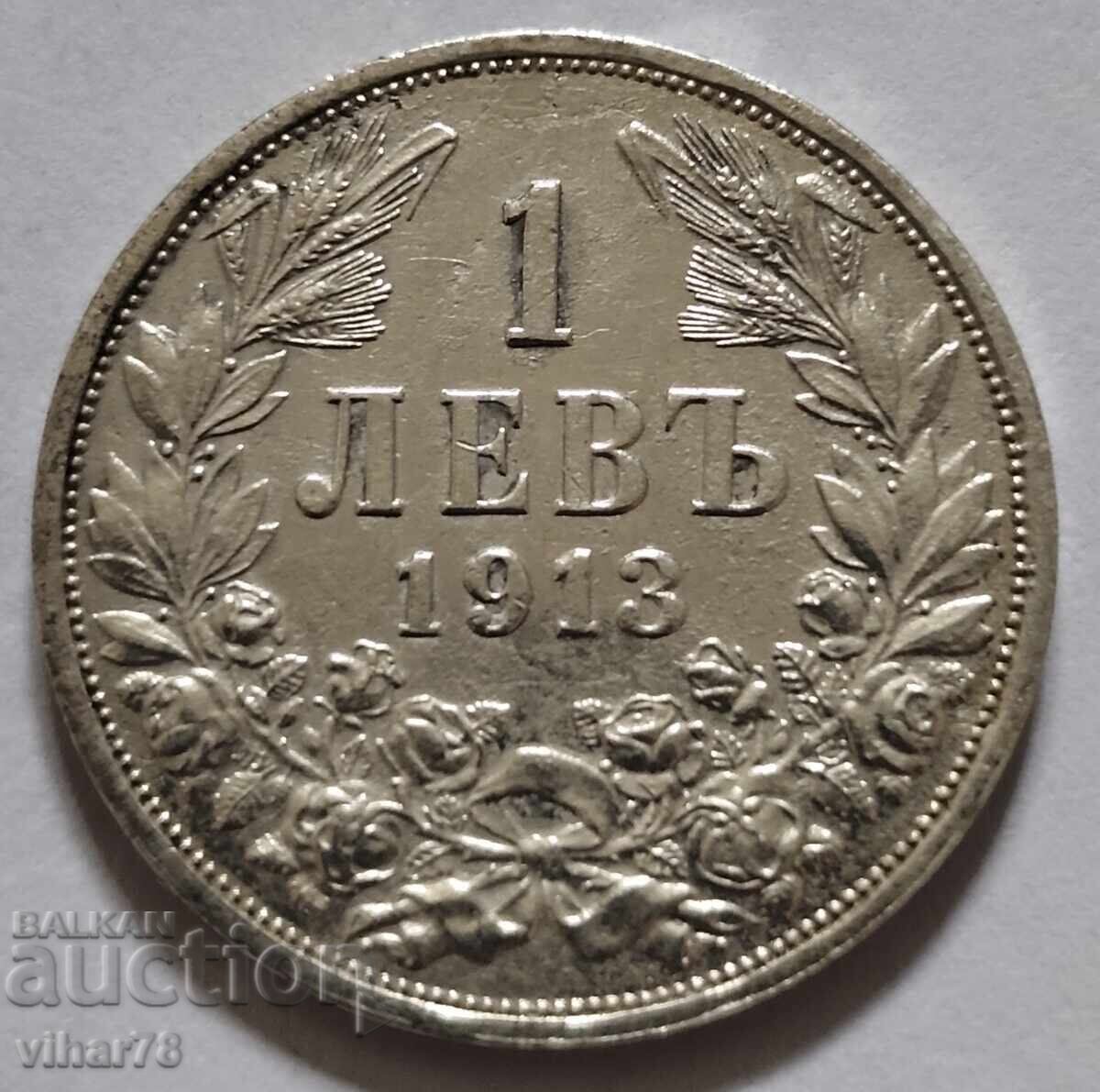MONEDĂ DE ARGINT DE 1 LEU 1913