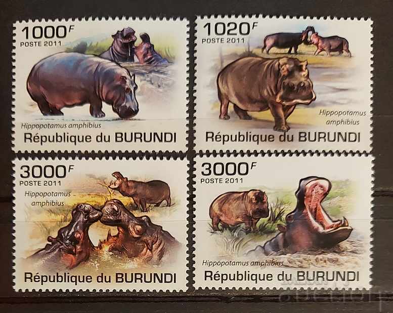 Burundi 2011 Faună/Animale/Hipopotami 8 € MNH