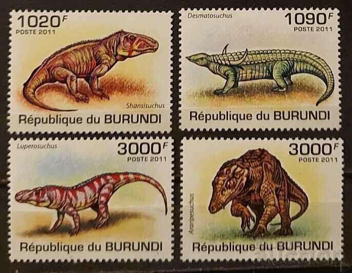 Burundi 2011 Faună/Animale/Dinozauri 8 MNH