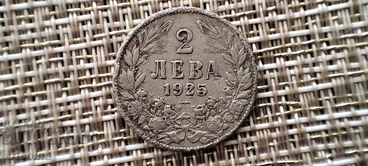 2 LEVA 1925 with DASH/ KINGDOM OF BULGARIA