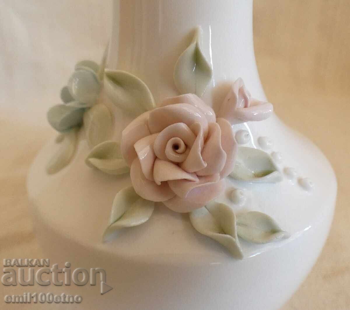 Beautiful bone china vase with embossed flowers Bononia Vidin with price € 12.00 | 23.47 BGN