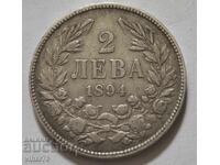 MONEDĂ DE ARGINT DE 2 LEVA 1894