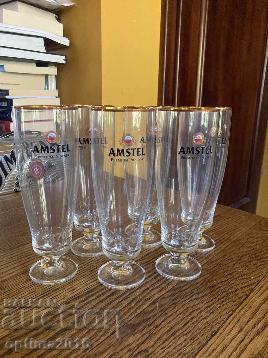 Amstel beer glasses