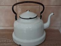Enameled teapot made of soca, dish with enamel, NRB