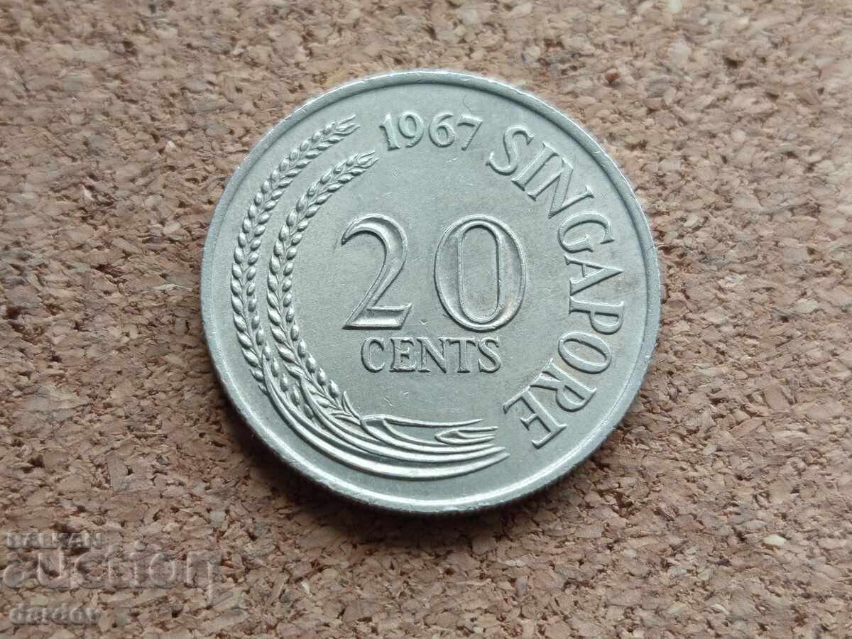 Σιγκαπούρη 20 σεντ, 1967