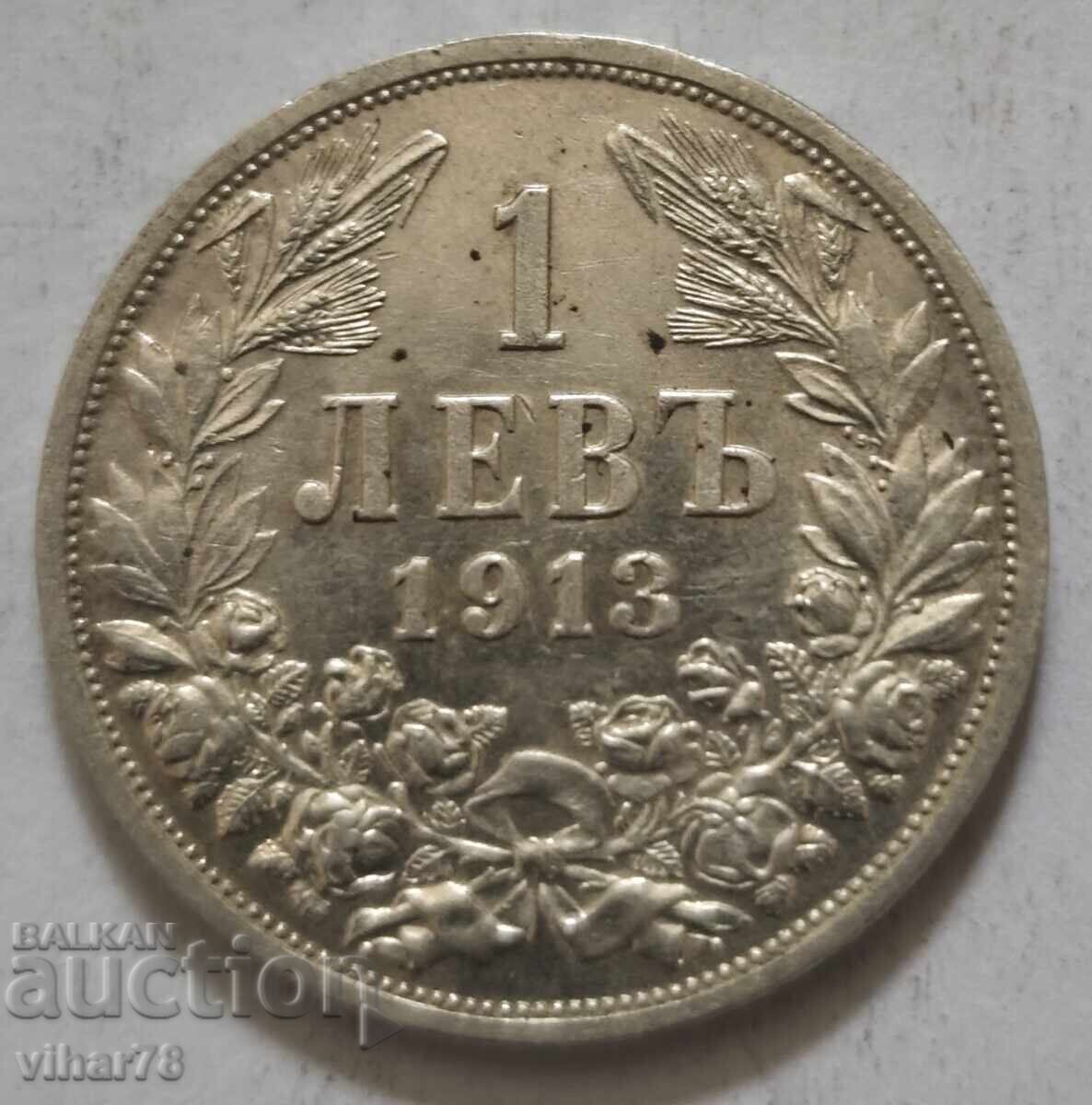 MONEDĂ DE ARGINT DE 1 LEU 1913