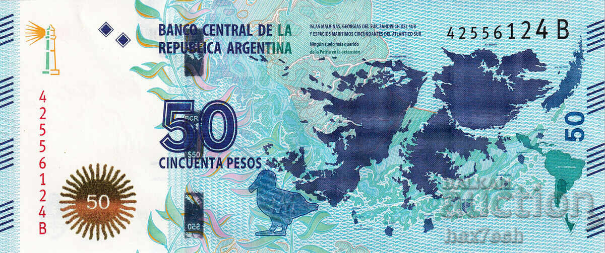 ❤️ ⭐ Argentina 2015 50 pesos comemorativă UNC nouă ⭐ ❤️ cu preț € 3.49 | 6.83 BGN