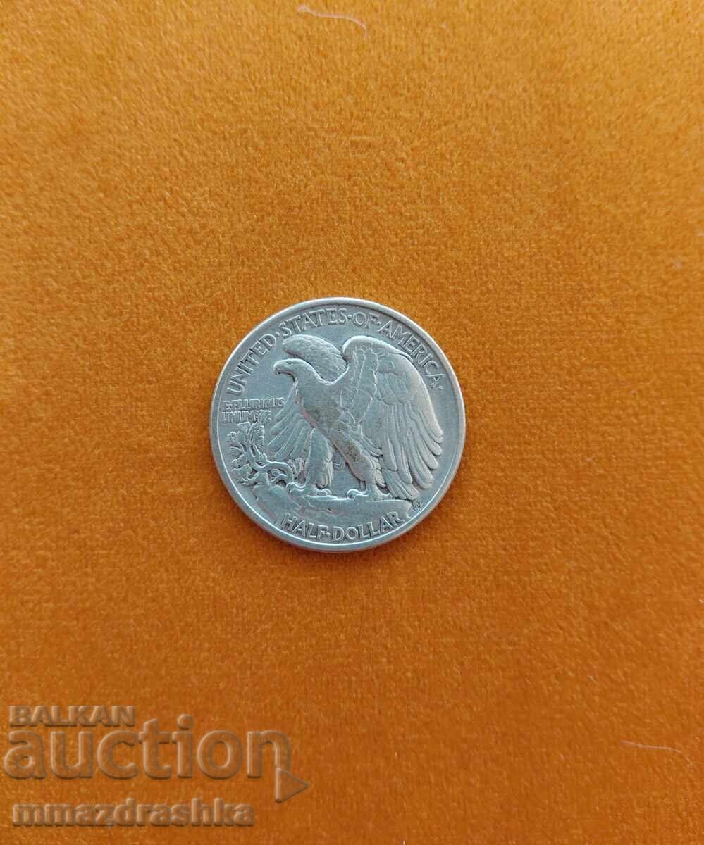 Monedă de argint Half Dollar 1943 SUA