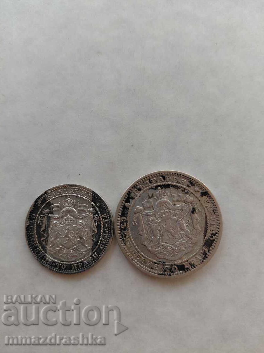 Monede de argint de 1 și 2 leva din 1882 cu preț € 130.50 | 255.24 BGN