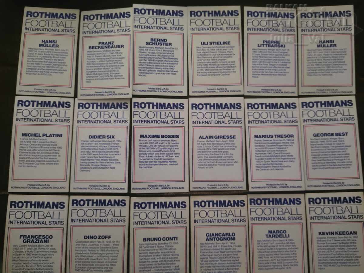 Delivery of Collection of 25 ⚽ Rothmans football international stars cards