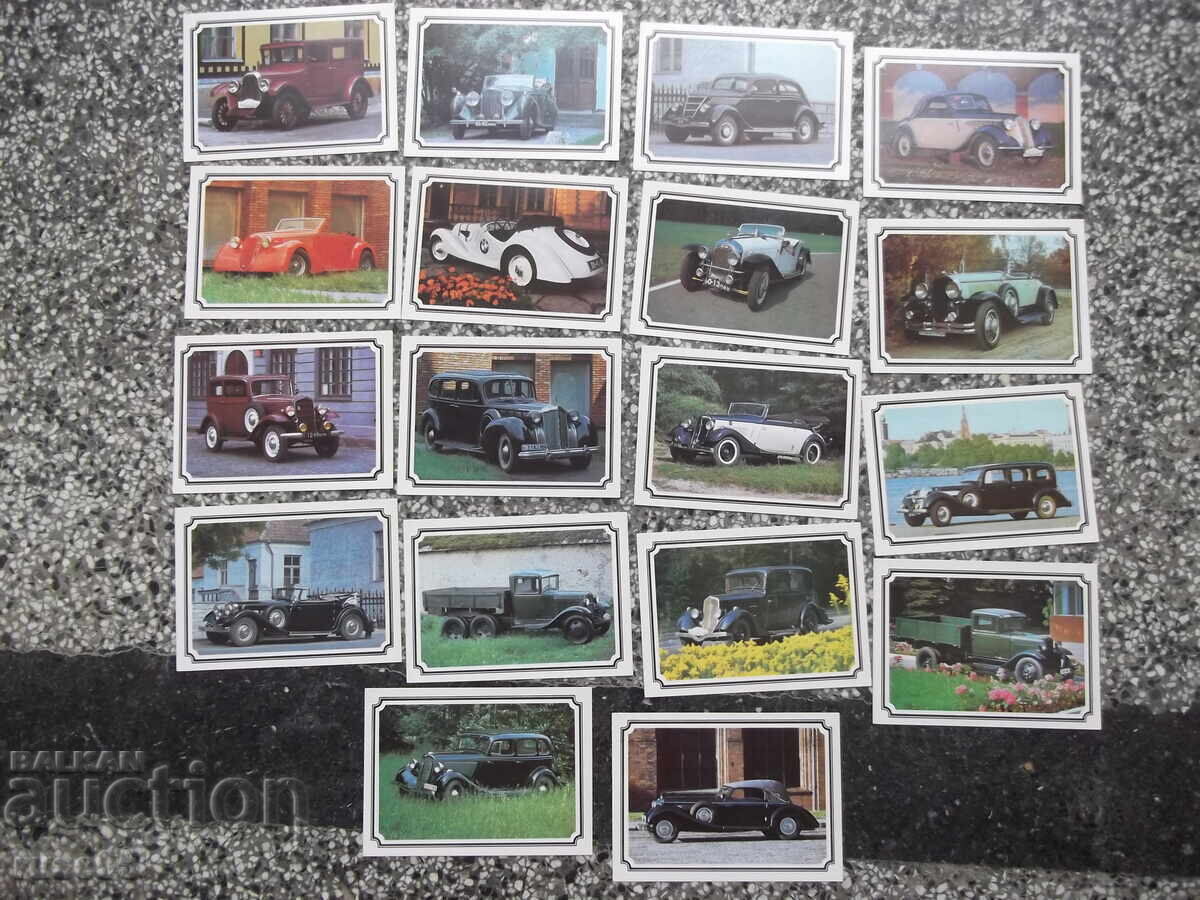 Licitație Set 18 cărți poștale "Mașini retro"