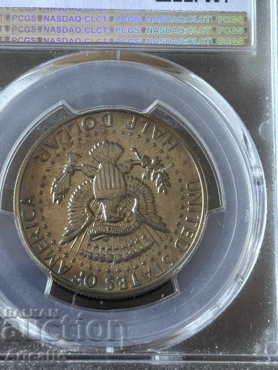Auction  50 US Cents Kennedy Half Dollar 1971, graded PCGS PR67
