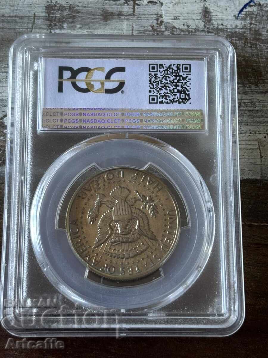 Delivery of 50 US Cents Kennedy Half Dollar 1971, graded PCGS PR67