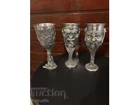 Lord of the Rings - three massive metal wine goblets