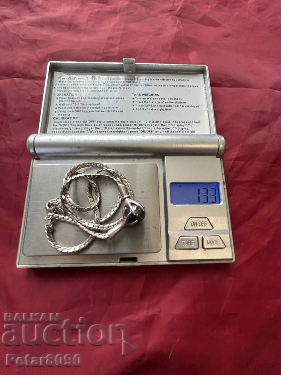 Colier vintage din argint cu perlă 13,3 grame - 6