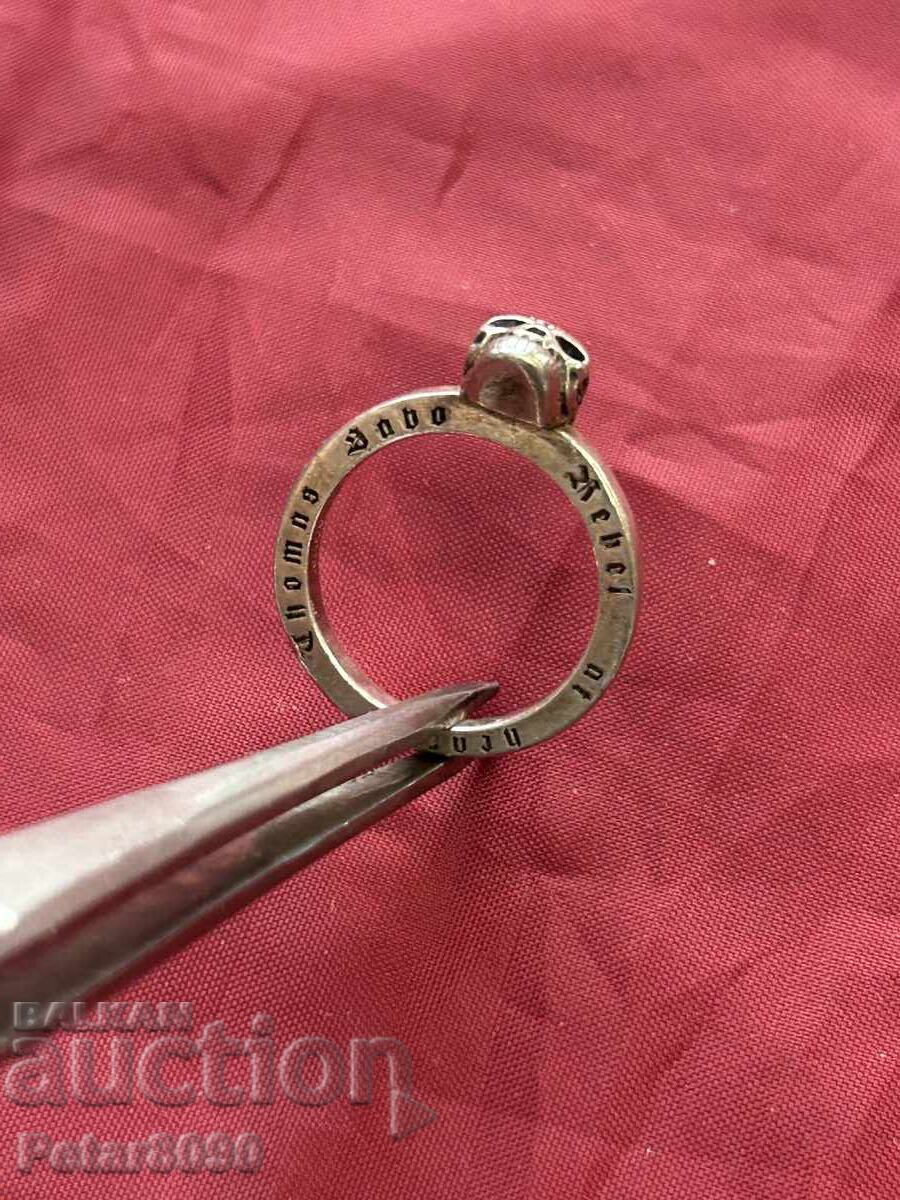 Licitație Inel de argint de marcă Thomas Sabo cu craniu