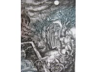 1) Marius Martinescu signed etching engraving graphic ex-libris
