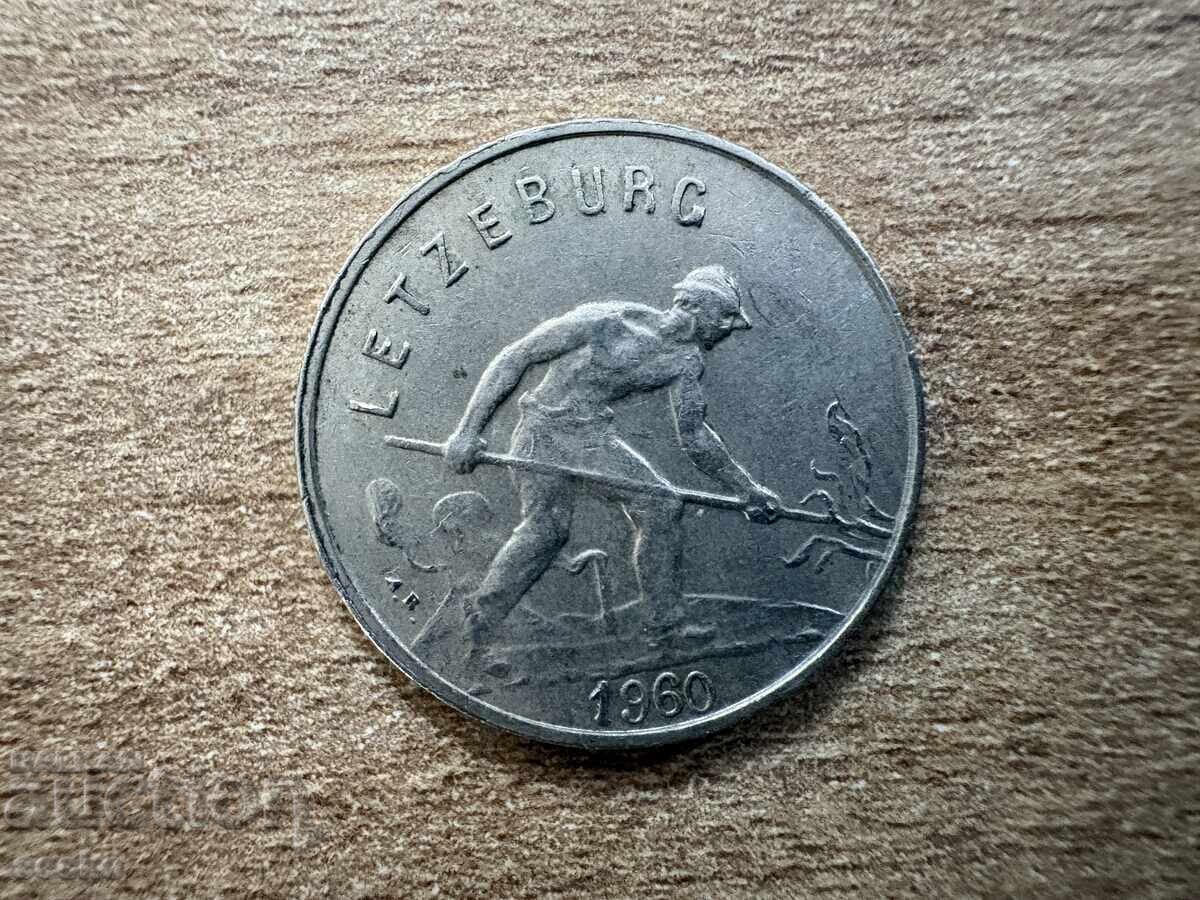 Luxemburg - 1 franc (1960) cu preț € 0.30 | 0.59 BGN