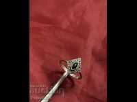 Women's Art Deco silver ring