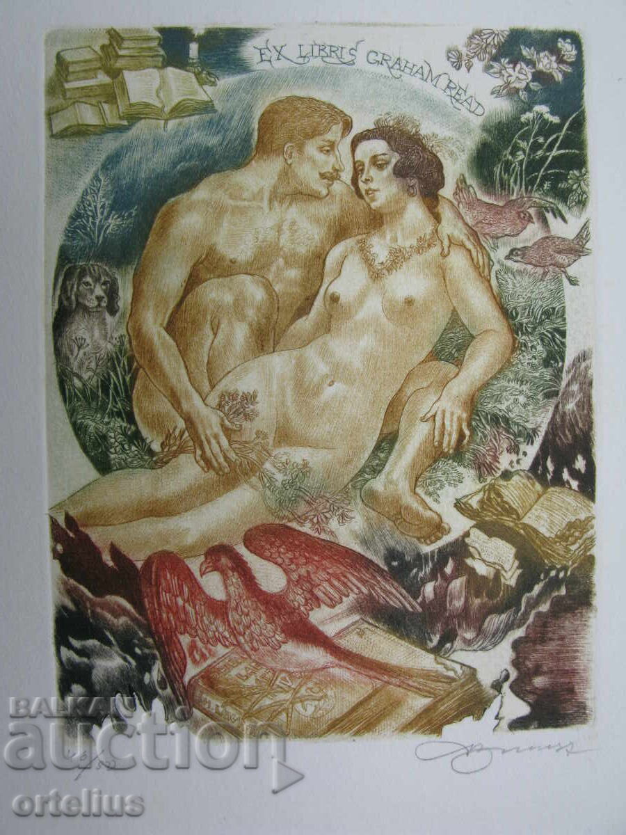 3) David Becker semnat gravură acvaforte grafică nud corp cu preț € 25.00 | 48.90 BGN