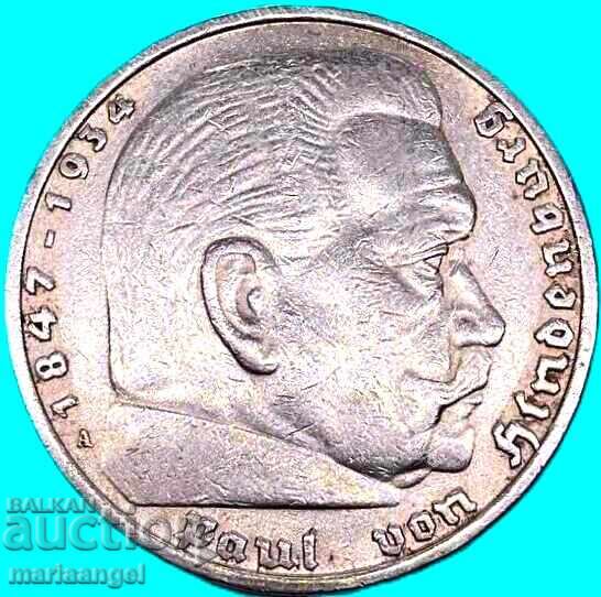 Licitație 5 mărci 1935 Germania Al Treilea Reich argint