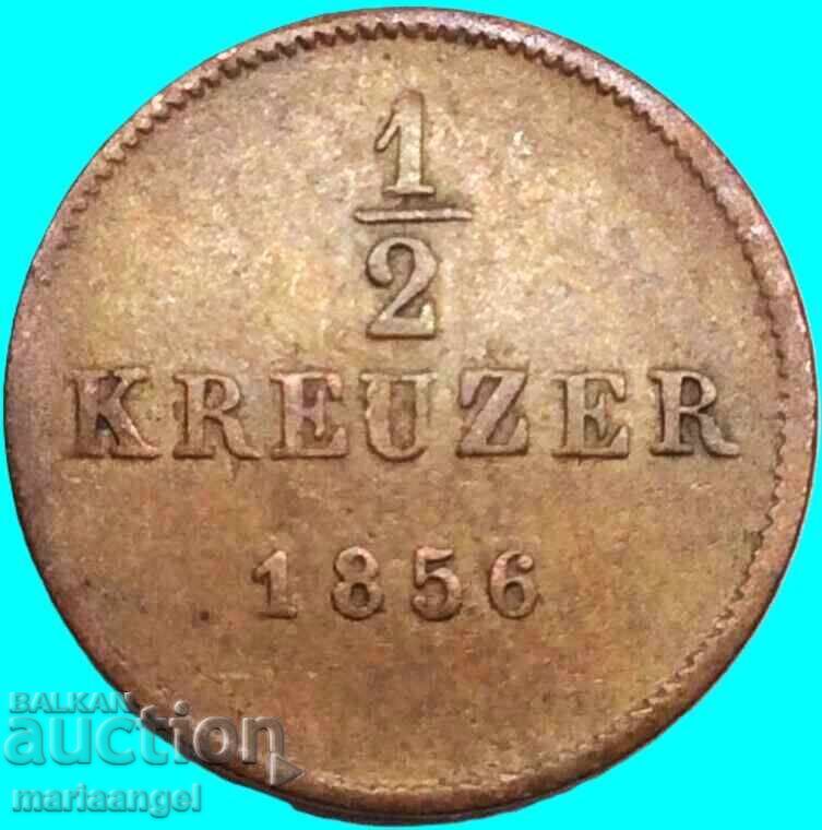 Auction  1/2 Kreuzer 1856 Germany Württemberg Cu