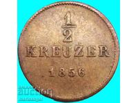 1/2 Kreuzer 1856 Germania Württemberg Cu