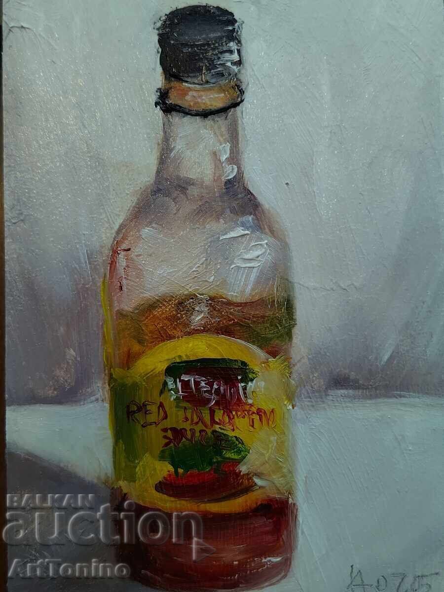Pictură în ulei - Natură moartă - Sticluță cu sos iute - Anton Yordanov - 6 Pictură în ulei - Natură moartă - Sticluță cu sos iute - Anton Yordanov - 6