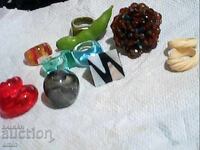 Murano ivory mother-of-pearl bead rings