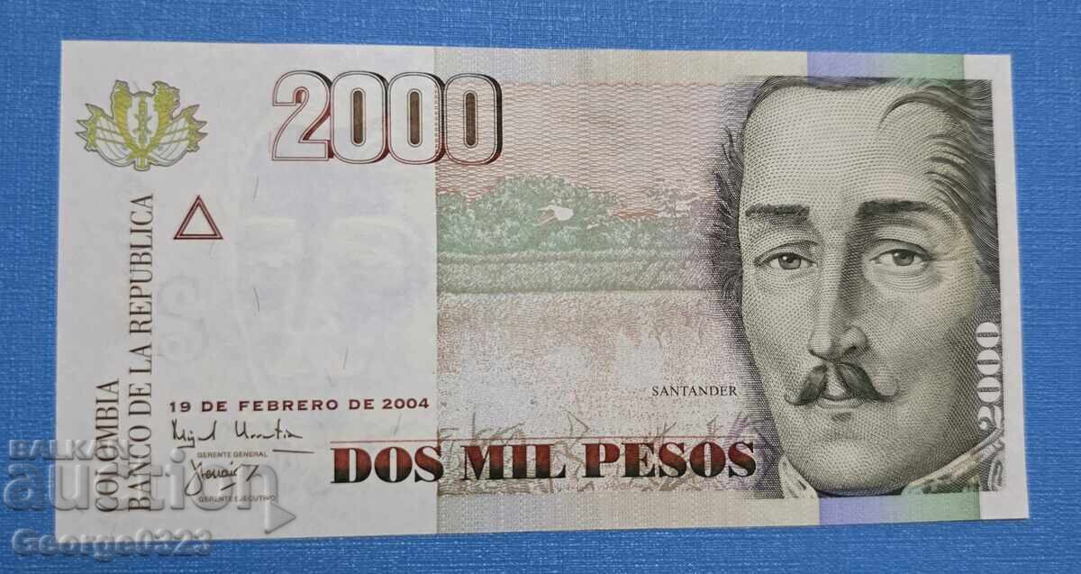Columbia 2004 2000 pesos UNC Nou