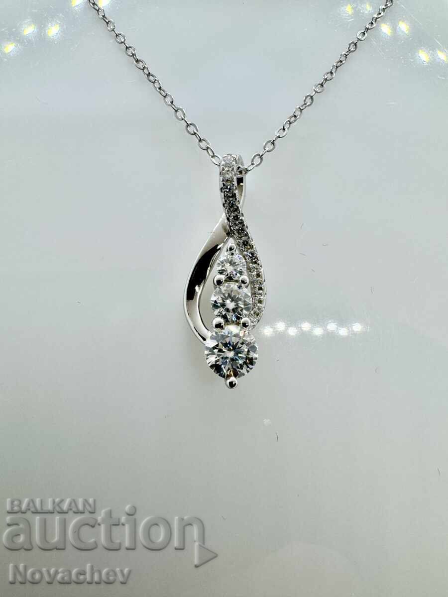 Сребърно колие с мойсанит (Диамант) 1.01 карата с цена € 60.00 | 117.35 лв.