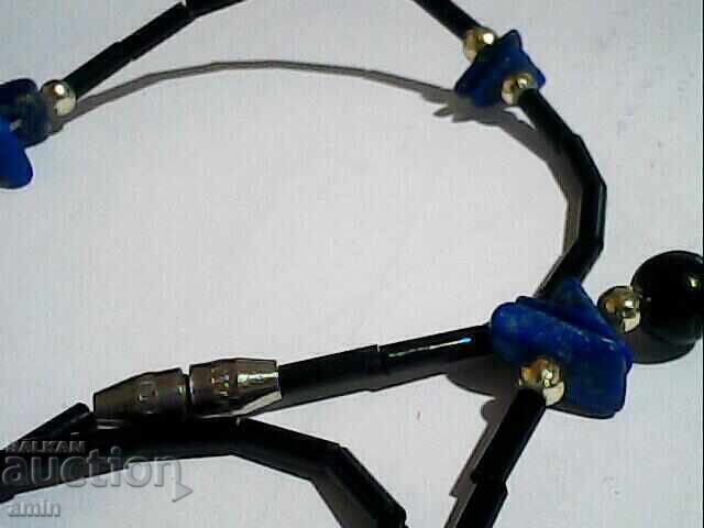 Licitație Frumos colier cu mărgele ses din lapis lazuli