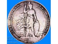 Φλωρίνι 1906 Μεγάλη Βρετανία 2 σελίνια 11.18γ Εδουάρδος VII ασήμι