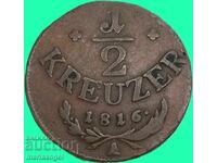 1/2 Kreuzer 1816 Αυστρία Α - Βιέννη 22mm χάλκινο