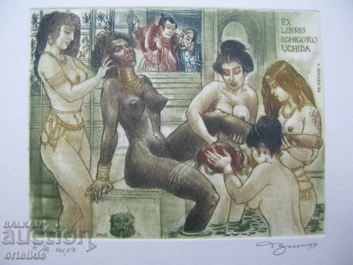 15) David Becker acvaforte gravură grafică corp nud