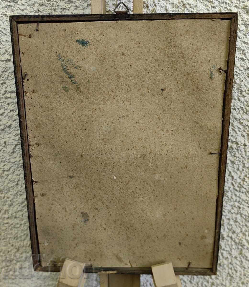 OLD FRAMED LITHOGRAPH ICON ST. GEORGE - 7