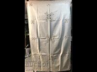Față de masă din in cu broderie manuală