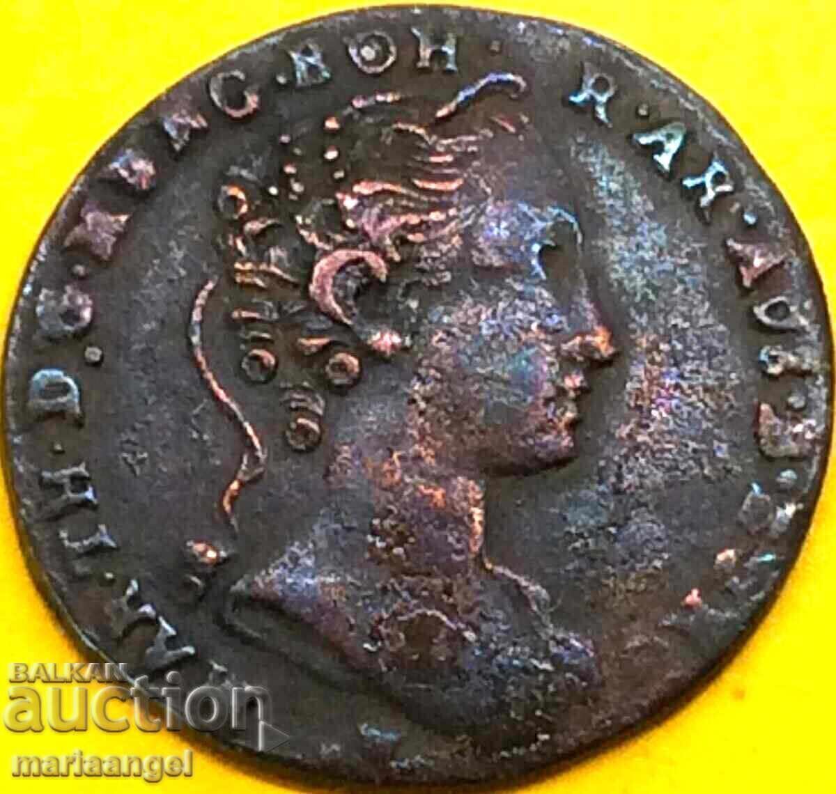 Licitație Olanda Austriacă 1 Liard 1745 1/2 Ord Maria Theresa