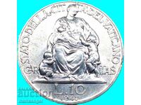 10 Lira 1947 Vatican Pius XII UNC FDS - αρκετά σπάνιο