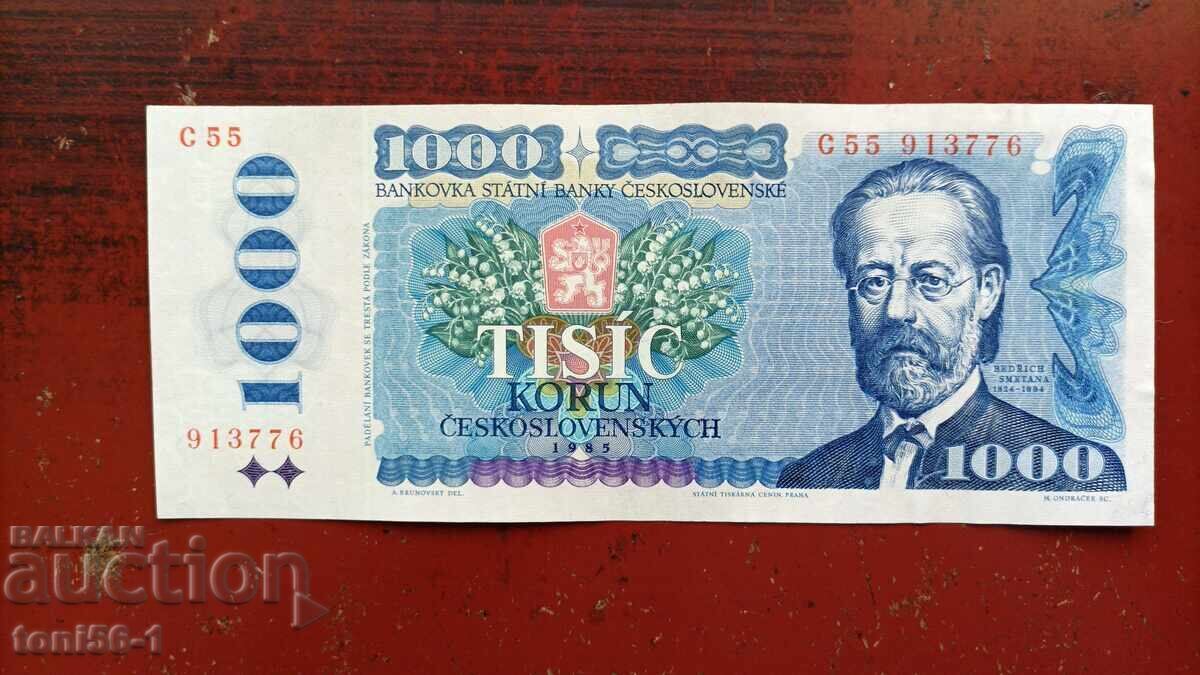 Cehoslovacia 1000 coroane 1985 aUNC - rară