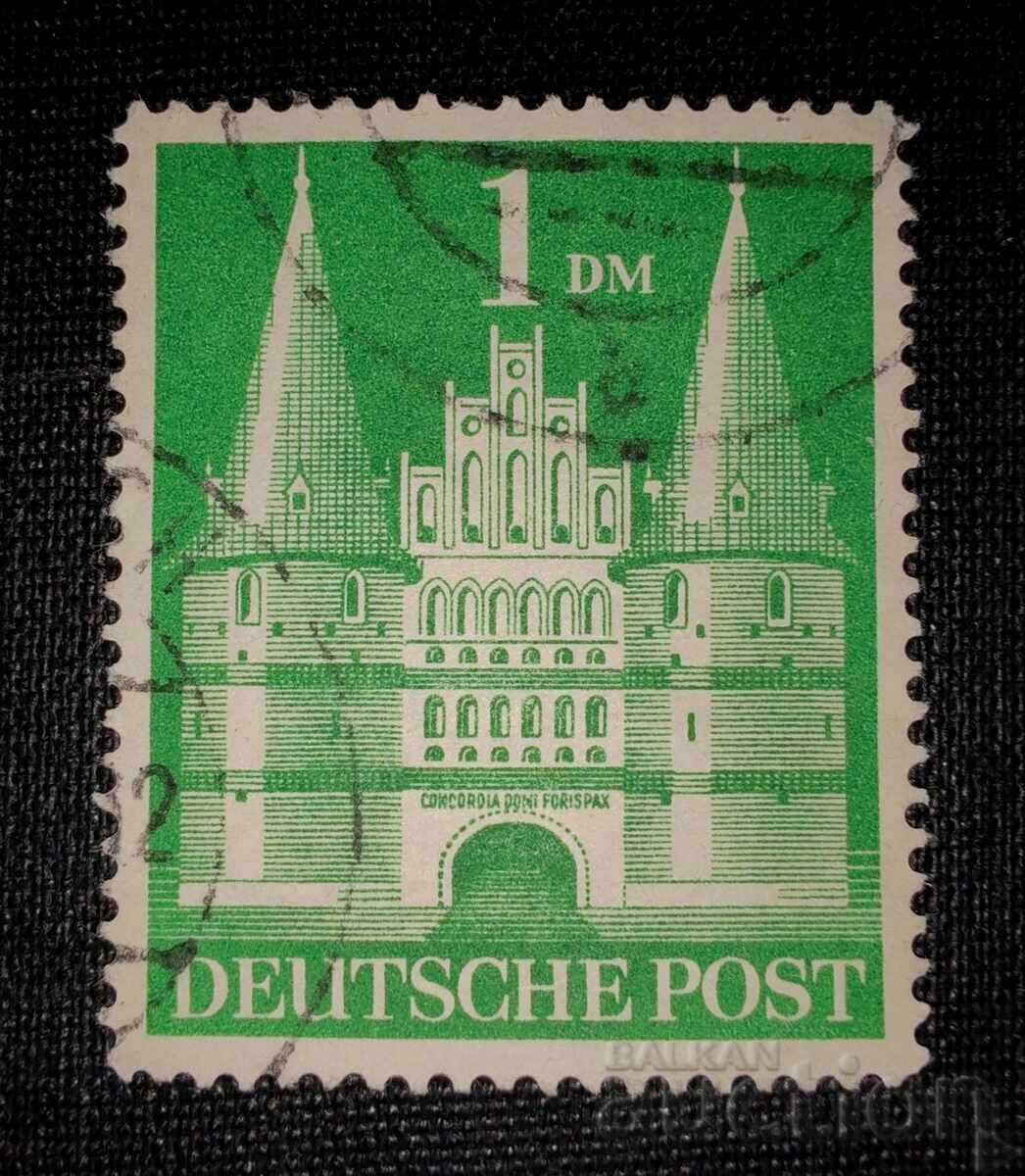 Germania. Marcă poștală utilizată din 1948 cu valoare nominală