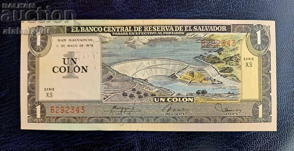 El Salvador banknote 1 colon 1978 UNC