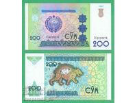 (¯`'•.¸ UZBEKISTAN 200 sume 1997 UNC ¸.•'´¯)