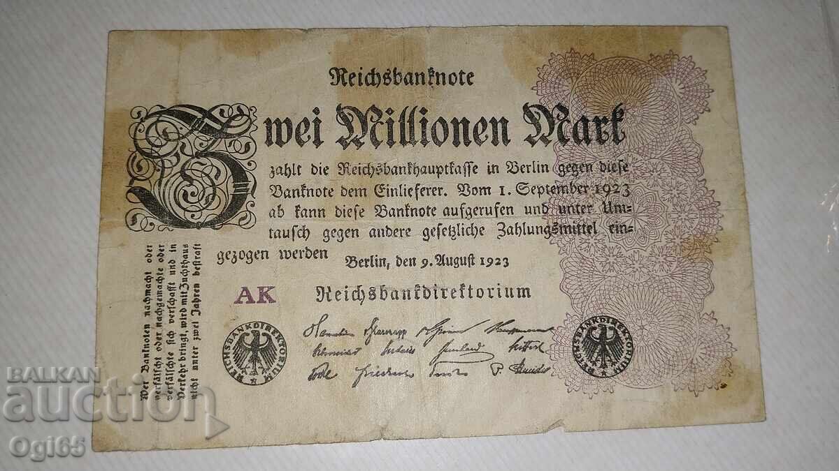 Notgeld Γερμανίας 3 εκατομμύρια μάρκα 1923