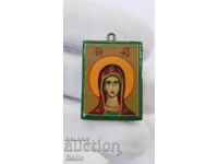 Mică icoană rusească pictată, Icoana Maicii Domnului, Iisus Hristos