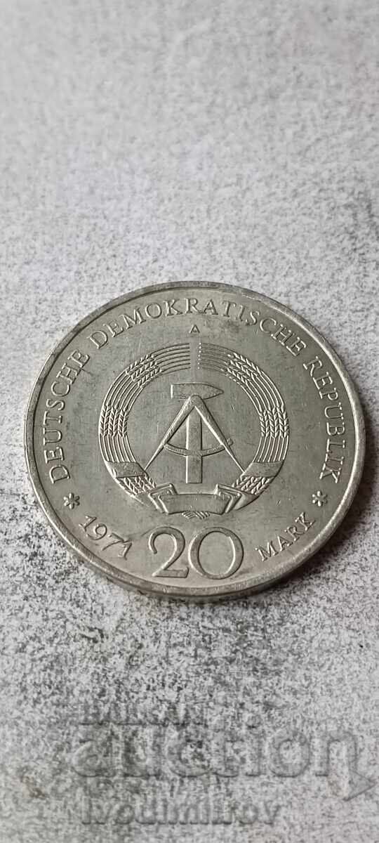 Германска Демократична Република 20 марки 1971