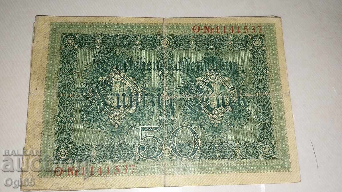 Παλαιό χαρτονόμισμα Γερμανίας 50 Μάρκα 1914 με τιμή € 1.00 | 1.96 BGN